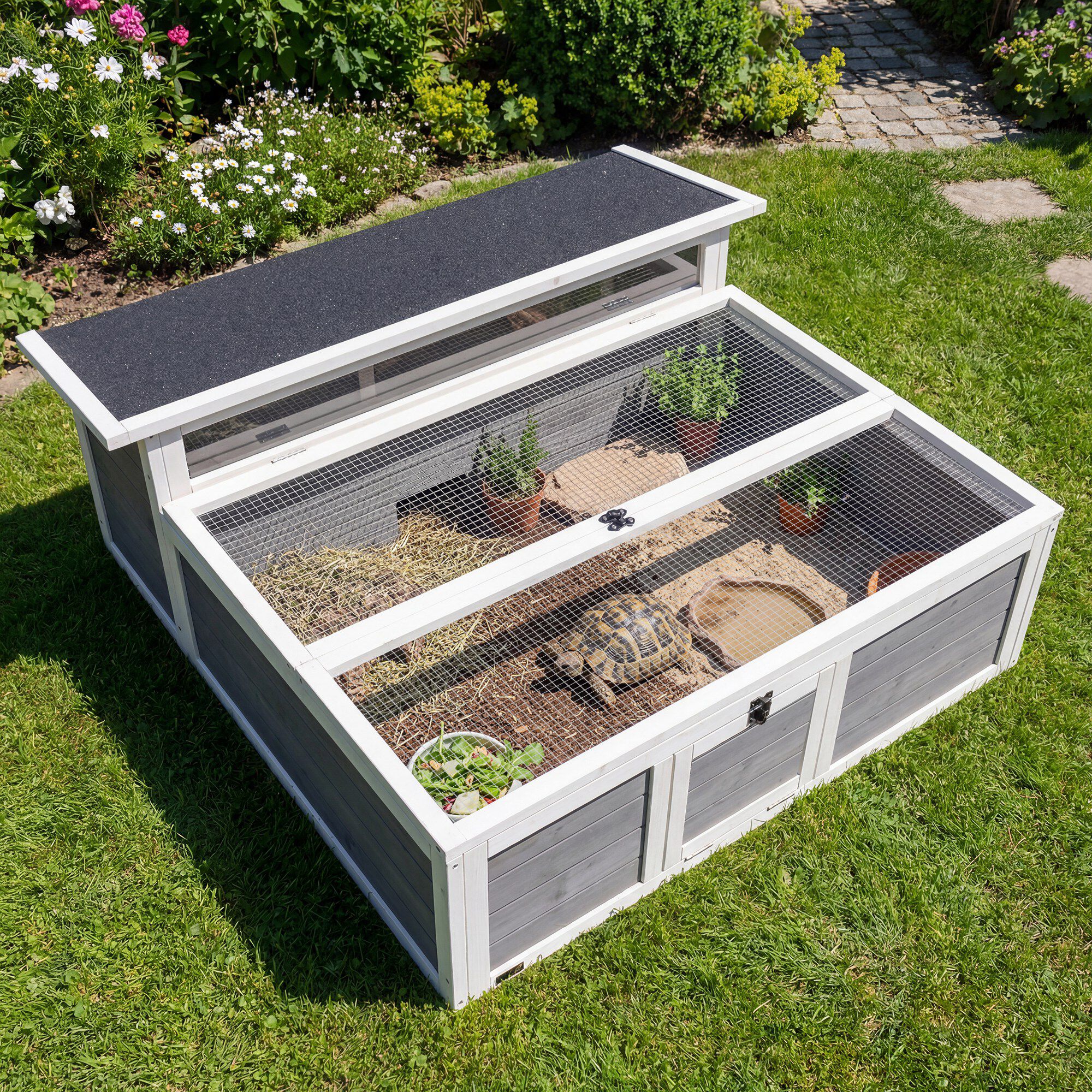 PawHut Casa para Tortugas Gris oscuro, , large Imagen numero 2