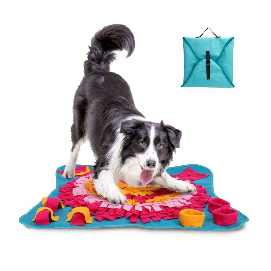 Nobleza - Alfombra Olfativa Juego de Inteligencia para Perros &ndash; Juguete Interactivos Snuffle Mat para Perros - Estera de Alimentaci&oacute;n Lenta Port&aacute;til para Entrenamiento de Forrajeo, 70*70cm, , large Imagen numero 1
