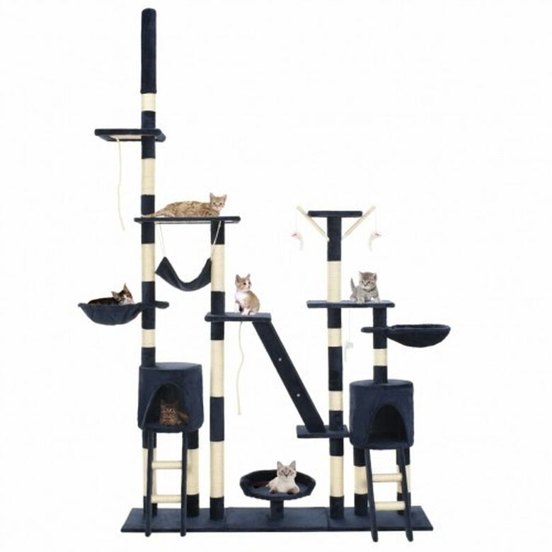 Rascador con postes para gatos color Azul thumbnail