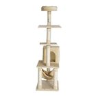 Pawhut árbol rascador 5 plantas beige para gatos, , large image number null