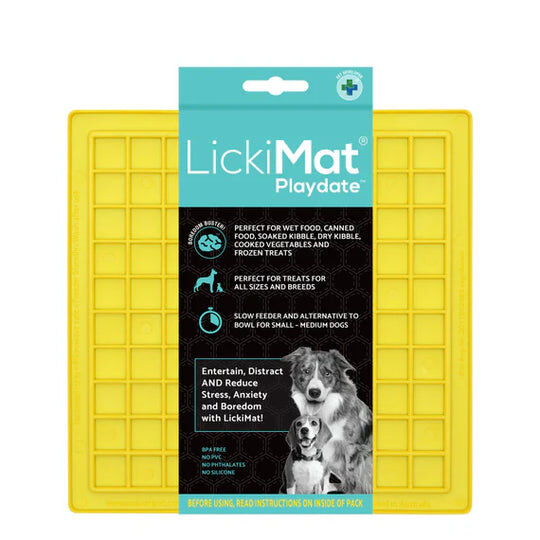 Comedero LickiMat Playdate Classic Amarillo para perro, , large Imagen numero 1