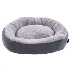 Flamingo suza cama redonda gris para mascotas