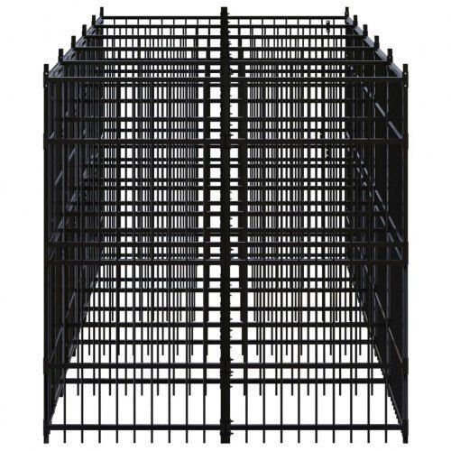 Vidaxl perrera con sistema de seguridad de cerradura negra para perros, , large Imagen numero 17