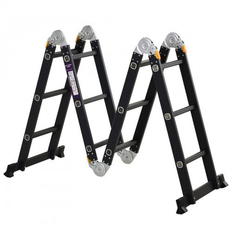 Escalera multiusos plegable con escalón caballete  color Negro thumbnail