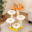 COSTWAY &Aacute;rbol para Gatos en Forma de Flores, Altura 90 cm, &Aacute;rbol Rascador para Gatos con Cama de Felpa, 4 Postes de Rascado de Sisal, 5 Plataformas a Varios Niveles, Torre Gato para Saltar, Dormir, , large indicador imagen numero 2