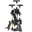 PawHut Árbol Rascador para Gatos Grande Altura 173 cm Árbol para Gatos Torre para Gatos con Nidos Escaleras Juguetes Colgantes y Postes de Sisal 49x49x173 cm Gris Oscuro, , large indicador imagen numero 1