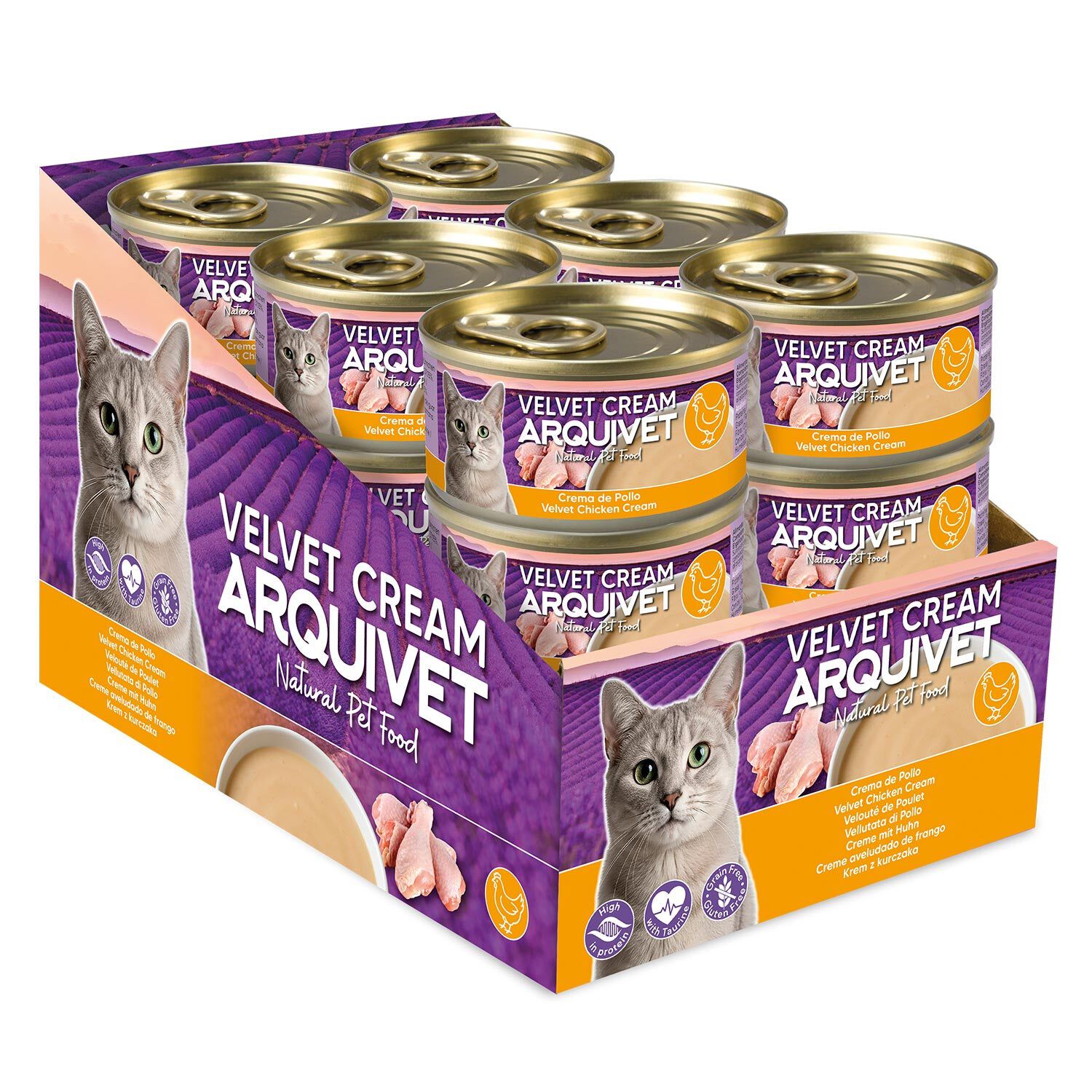 PACK 24 uds - Crema de Pollo - Velvet Cream para gatos - 80g, , large Imagen numero 2