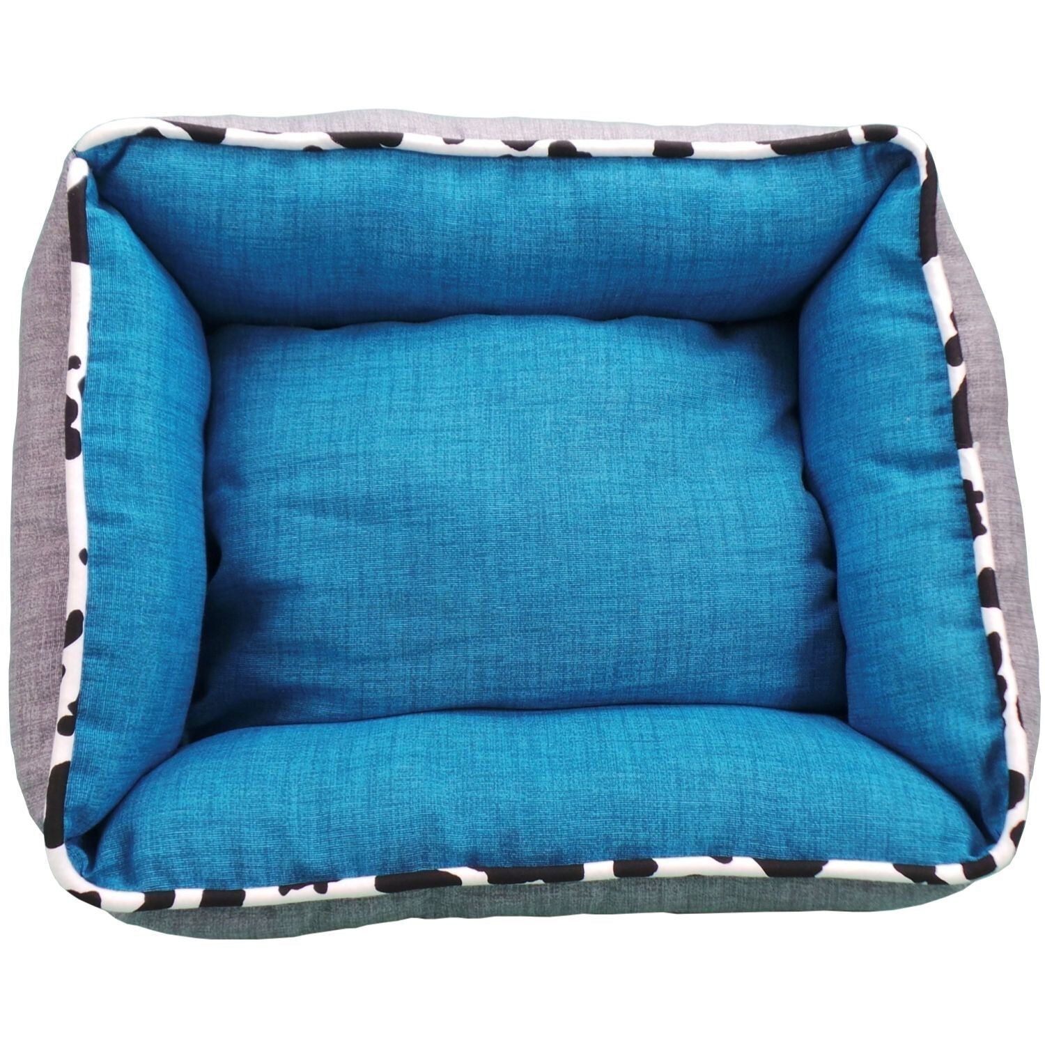 Cama Cuna Cuadrada Bicolor Reversible T2 55x45  Turquesa/Gris, , large Imagen numero 3