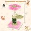 COSTWAY &Aacute;rbol Rascador para Gatos 60cm, Dise&ntilde;o Flores, Torre Peque&ntilde;a para Gatitos con Cama Acolchada de Tela Plush, Poste Rascador de Sisal, Bola Colgante, &Aacute;rbol Pequ&ntilde;o para Gatos, Interior (Rosa), , large indicador imagen numero 5