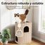 Fukumaru Cueva para Gatos de 2 Pisos en Color Beige | Casa Multinivel para Varios Gatos, de Lana Natural, Dise&ntilde;o Moderno, Estable, Plegable y F&aacute;cil de Limpiar, , large indicador imagen numero 5