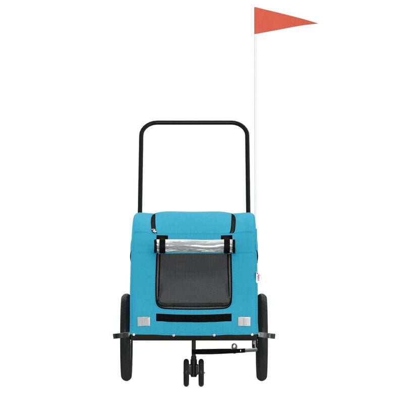 VidaXL Remolque bicicleta azul para perros y gatos thumbnail