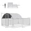 PawHut Gallinero Exterior Grande 380x280x195 cm Jaula para 10-12 Gallinas de Acero Galvanizado con 2 Pisos Cubierta de Tejado Puerta Corral para Pollos Conejos Patos Plata, , large indicador imagen numero 3