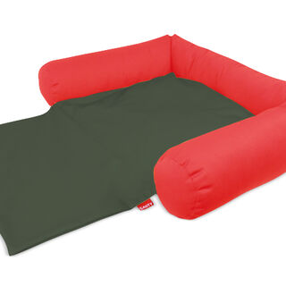 Gauty Cama para Perros y Gatos  Tela de sarga - Rojo y verde