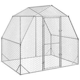 vidaXL Gallinero acero galvanizado