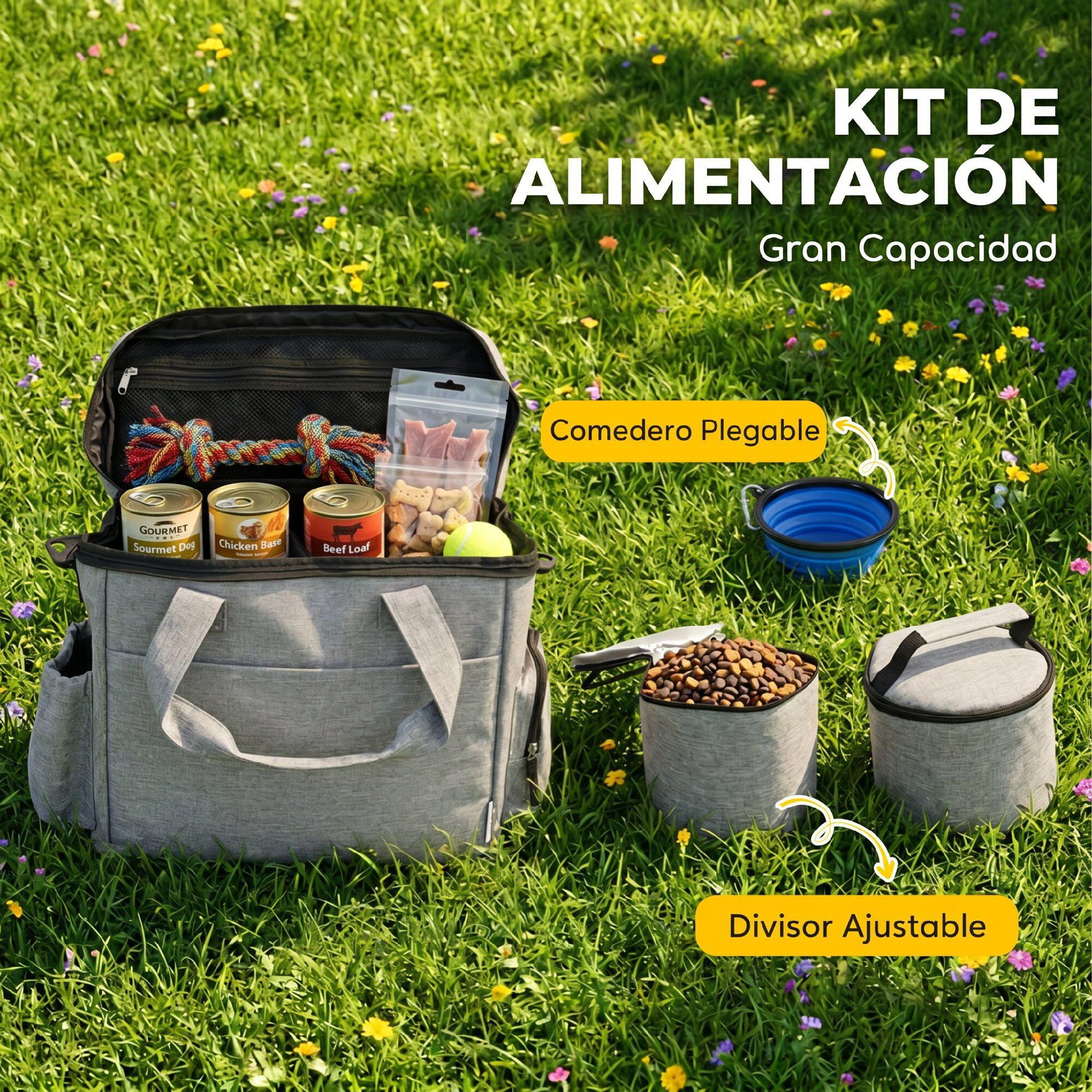 PawHut Bolso de Viaje para Perro Gris Claro, , large Imagen numero 4
