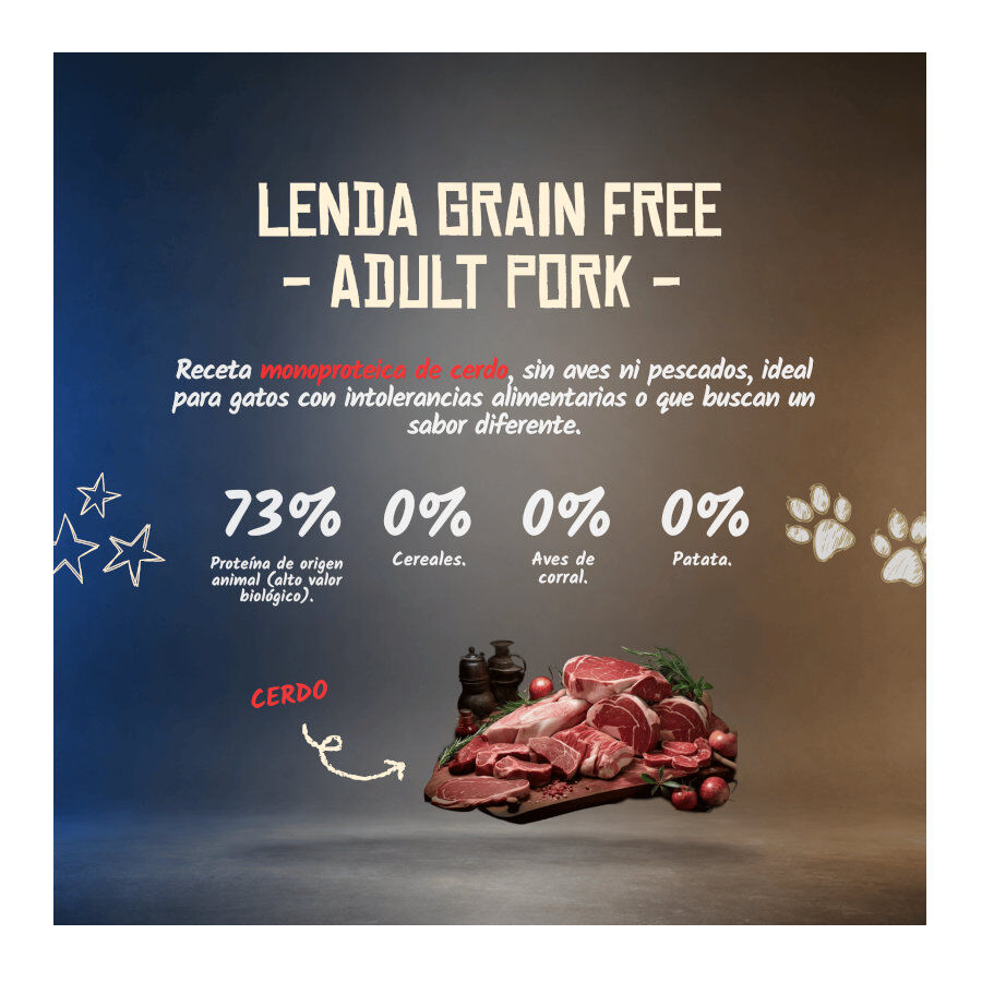 2 Kg Lenda Grain Free Cerdo pienso para gatos, , large Imagen numero 4