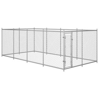 Perrera de acero galvanizado color Plateado