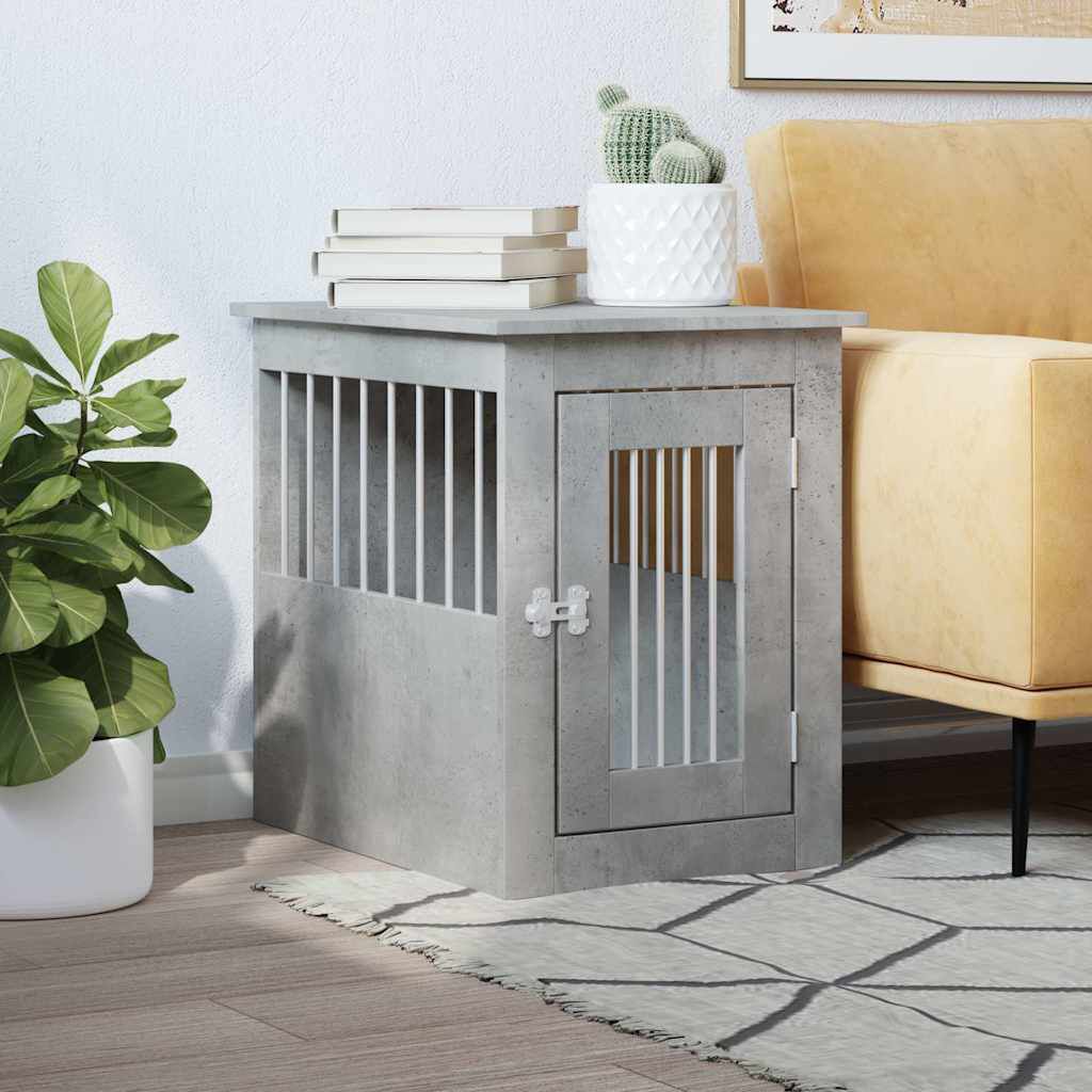 vidaXL Jaula para perros madera ingenier&iacute;a gris hormig&oacute;n 55x75x65 cm, , large Imagen numero 13