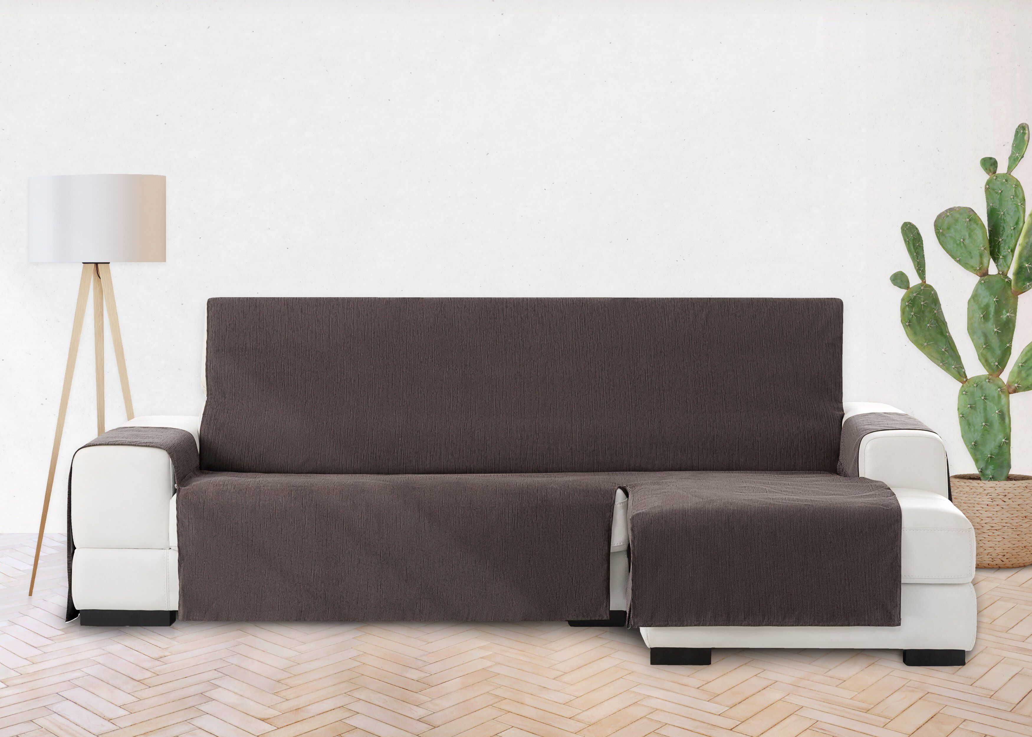 Vipalia Protector Funda Chaise Longue Lisa. Cubresofa Chenilla. Dise&ntilde;o Elite. Color Marron. Chaise Largo Derecha, , large Imagen numero 3