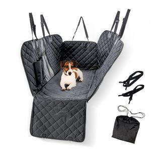 Mobiclinic Cubre asientos de coche para perros Universal Antideslizante Impermeable Bolsillo lateral Negro Sammy Mobiclinic