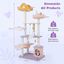 COSTWAY Árbol para Gatos de 167cm, Torre para Gatos con Postes Rascadores Cubiertos de Sisal, Árboles de Actividades Morado y Rosa, , large indicador imagen numero 2