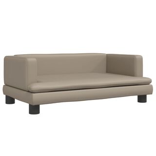 vidaXL Cama de Cuero Sintético capuchino para perros