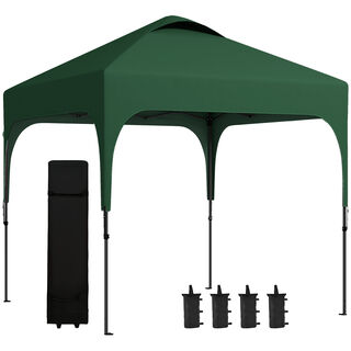 Outsunny Cenador Plegable Carpa De Jardín verde oscuro Para Camping Fiestas Patio 