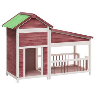VidaXL Caseta de madera maciza de pino moca para perros