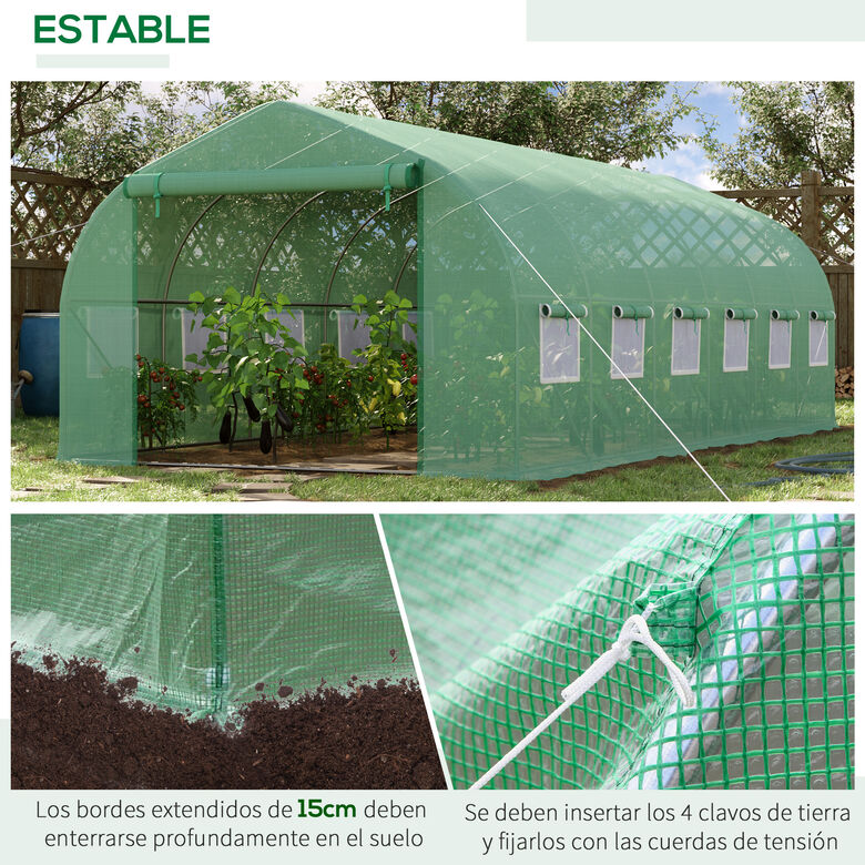Outsunny Invernadero de Exterior para Cultivo de Plantas Verde thumbnail