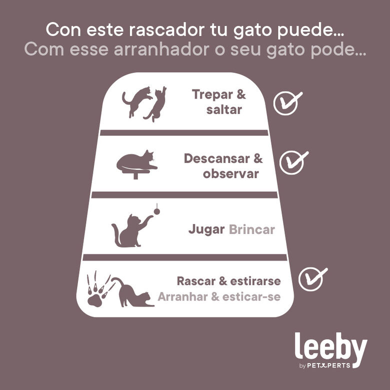 Leeby Colette DoubPost torre rascador con cama nido gris para gatos thumbnail