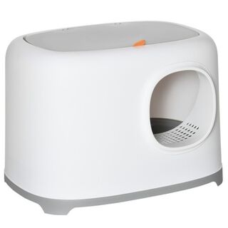 PawHut arenero caja cerrado blanco para gatos