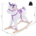 Caballito balancín Bebé peluche color Blanco y Morado, , large image number null