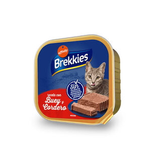 Brekkies Buey y Cordero en Paté tarrina para gatos