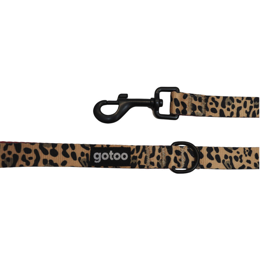 Gotoo Correa estampada leopardo perros, , large Imagen numero 4