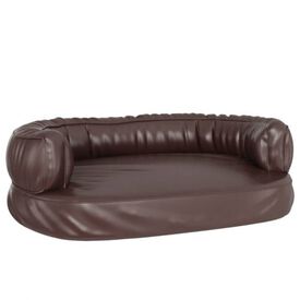 Vidaxl sofá acolchado rectangular marrón para perros