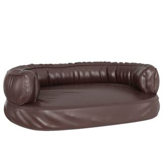 Vidaxl sofá acolchado rectangular marrón para perros