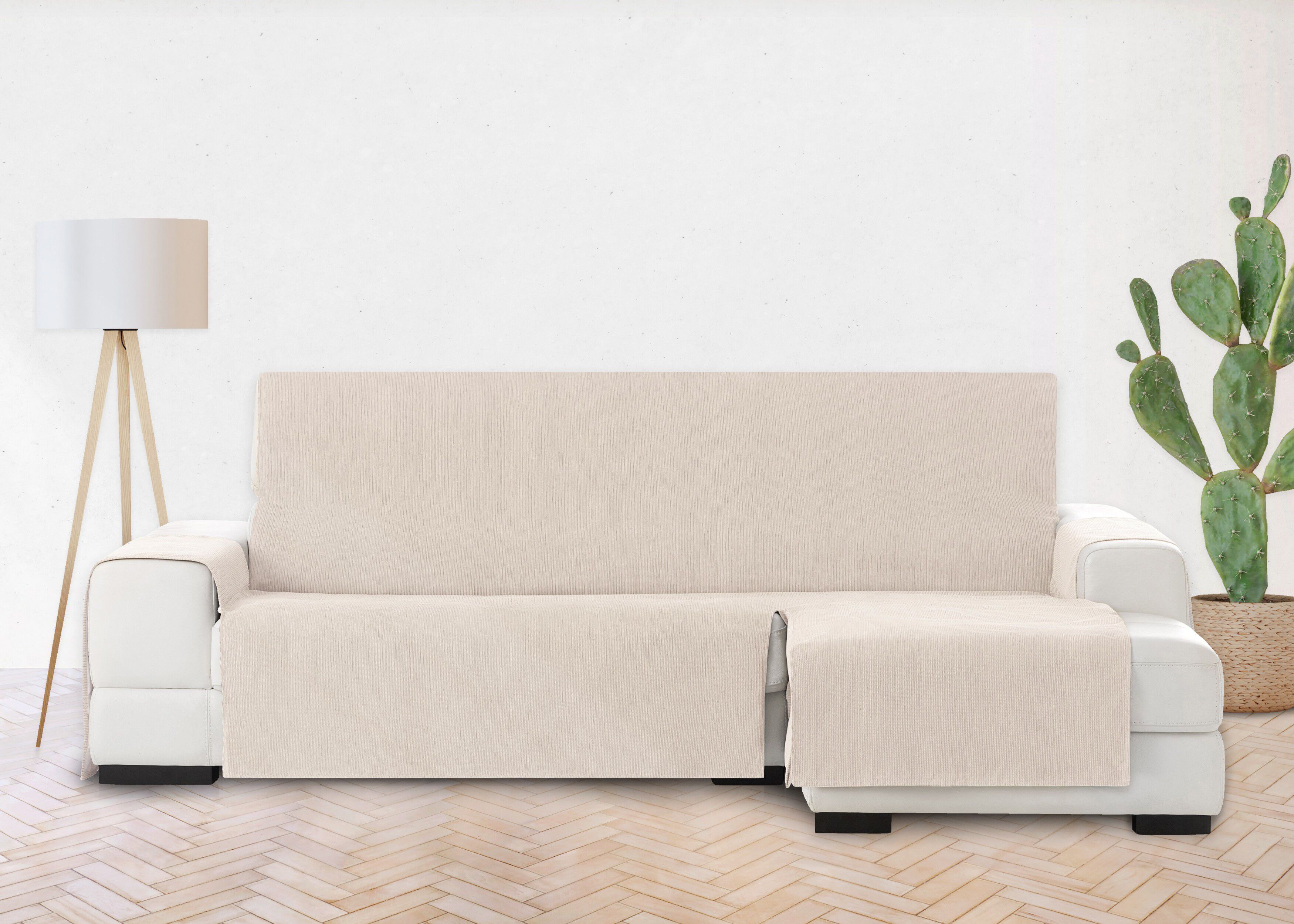 Vipalia Protector Funda Chaise Longue Lisa. Cubresofa Chenilla. Dise&ntilde;o Elite. Color Marfil. Chaise Corto Derecha, , large Imagen numero 3