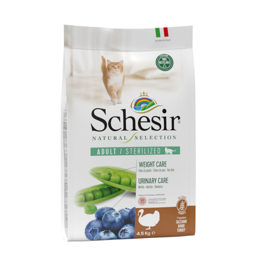 1.4 kg Schesir Natural Selection Sterilized Pavo pienso para gatos, , large Imagen numero 1