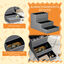 PawHut Escalera para Mascotas de 3 Peldaños Escalones para Perros Gatos con Tapas Abribles y Espacio de Almacenamiento 63,5x42,5x40,5 cm Gris, , large indicador imagen numero 5