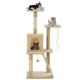 Rascador con poste de sisal para gatos color Beige