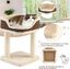 COSTWAY Árbol Rascador Compacto para Gatos, Altura 50 cm, Torre de Sisal Natural Alfombrado con Plataforma Felpa y Poste de Rascado, Torre para Rascar, Relajarse y Dormir (Beige), , large indicador imagen numero 2