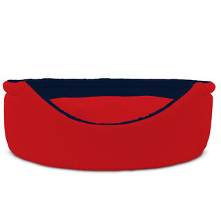 Gauty Cama Redonda Tela de sarga rojo y azul para Perros y Gatos
