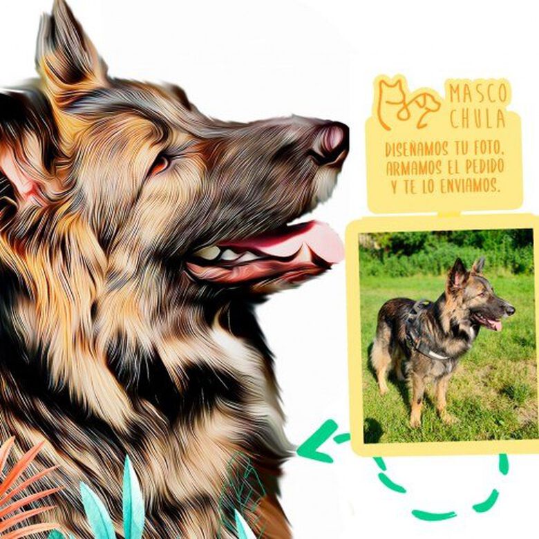 Mascochula jungle retrato personalizado realista en lámina con tu mascota thumbnail