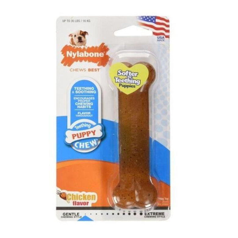 Nylabone Puppy Chew hueso mordedor de goma para perros, , large image number null
