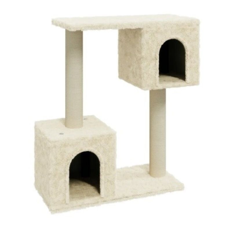 Vidaxl rascador doble crema para gatos thumbnail