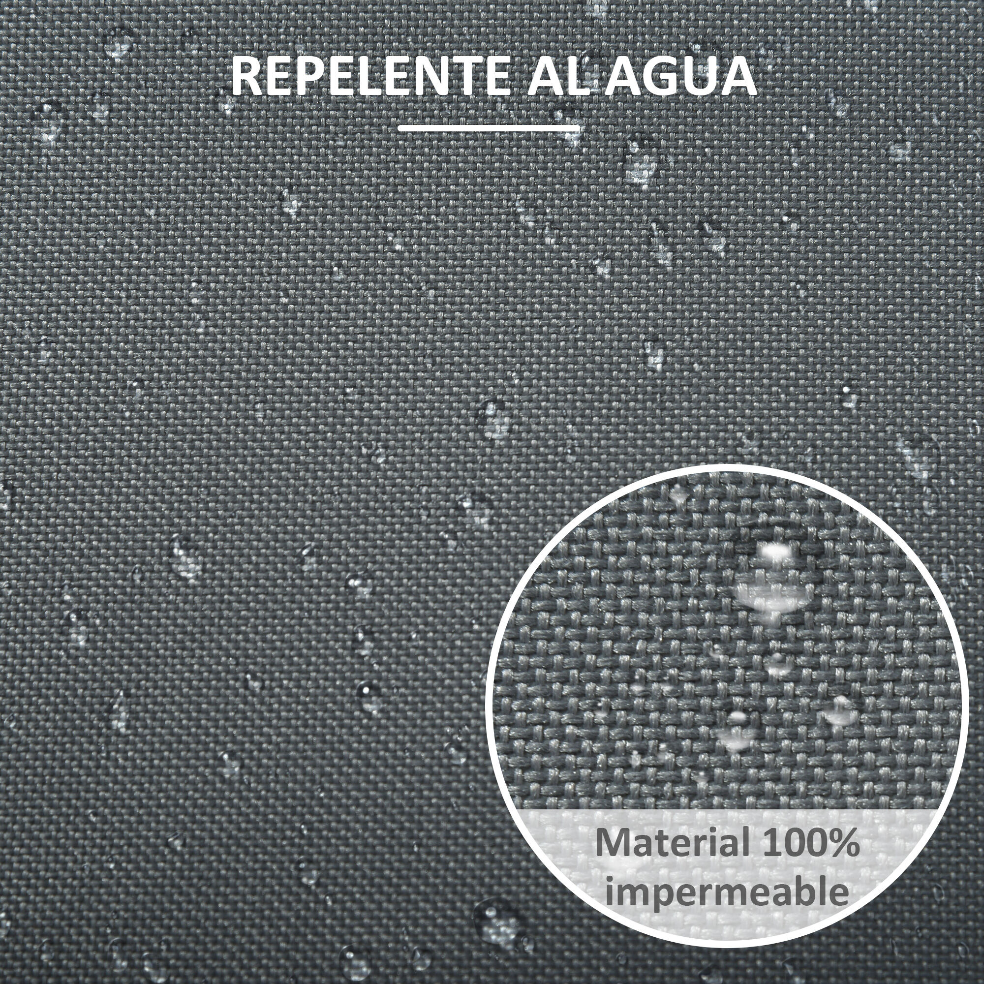 Outsunny Funda Protectora para Muebles de Jard&iacute;n Tela Oxford 600D Impermeable Cubierta de Muebles de Mesas Sillas Sof&aacute;s Exterior con Cord&oacute;n y Hebilla 190,5x72x76 cm Gris, , large Imagen numero 5