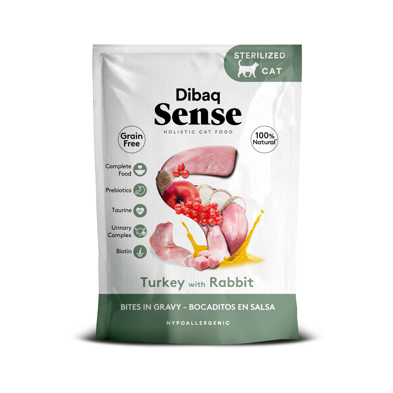 Dibaq Sense Bocaditos en salsa Pavo con Conejo, 12 unidades x 100gr, , large Imagen numero 2