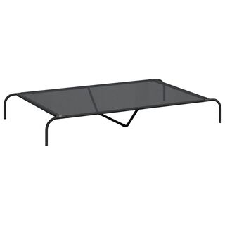 vidaXL Cama elevada para perros  negra 150x90x20 cm textilene y acero
