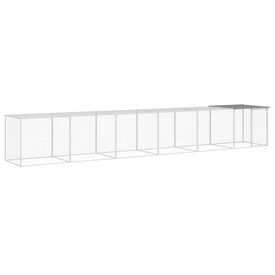 vidaXL Gallinero con techo acero galvanizado gris claro para gallina