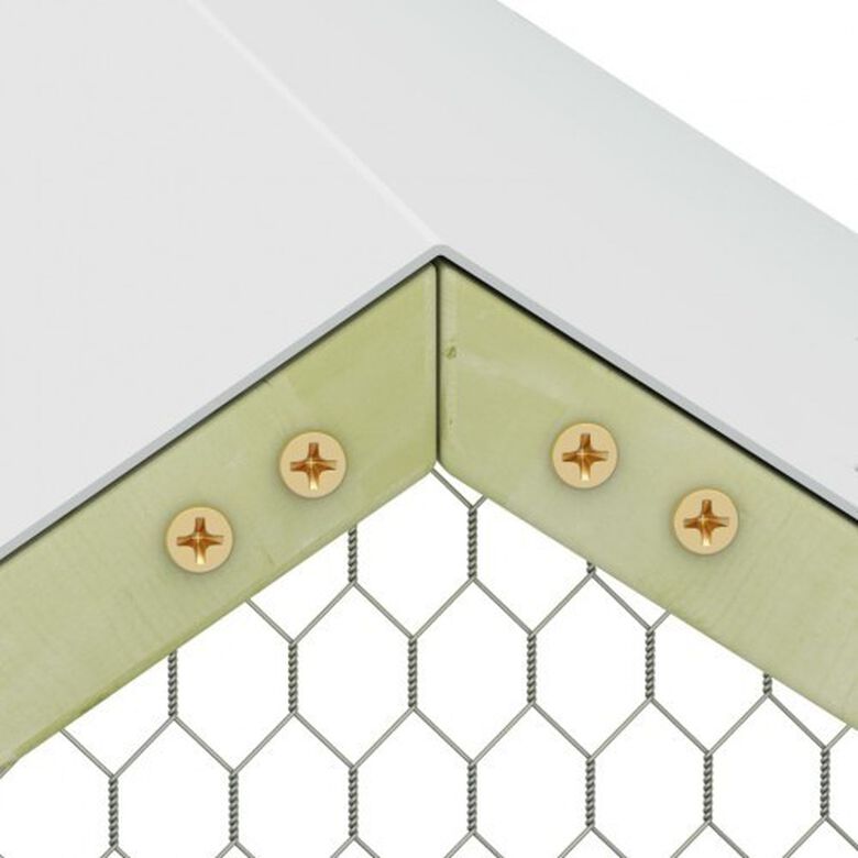 Gallinero de madera con toldo color Plateado/Verde thumbnail